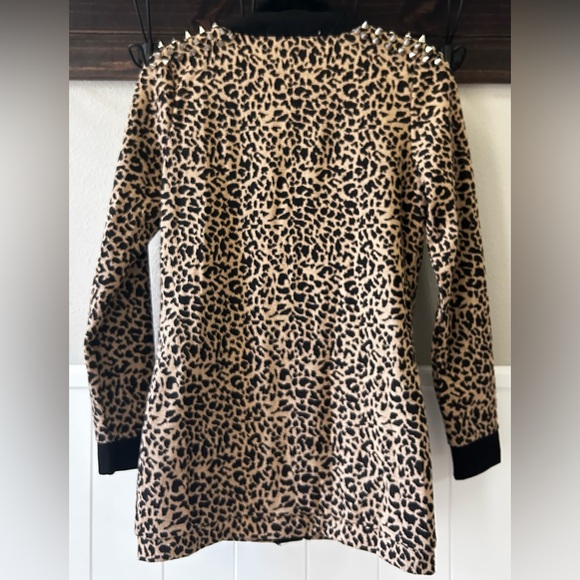 REVERSE Cheetah Print Studded Long Cardigan - Picture 5 of 5